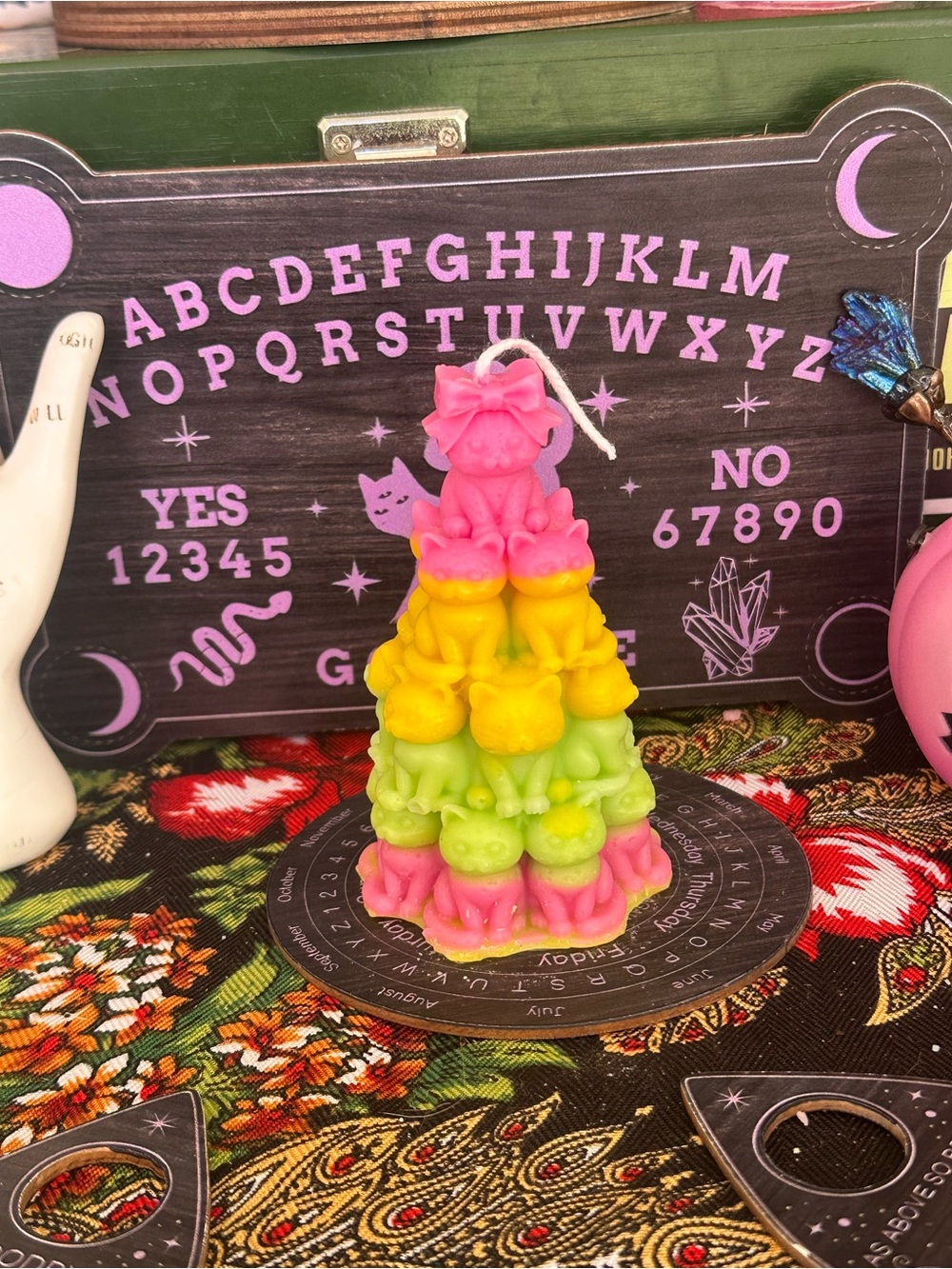 Kawaii Rainbow Cat Tree Candle